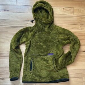 Rare! Melanzana Olive High Loft Fleece Hoodie Pullover